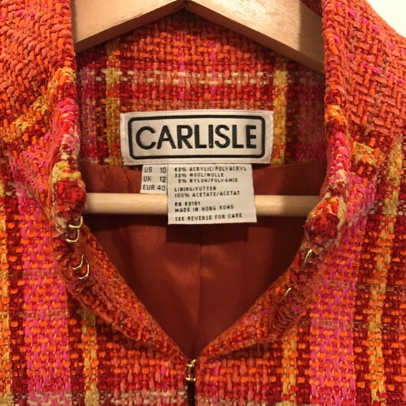 Carlisle Tweed Jacket Vibrant Pink and Orange - Picture 2 of 6